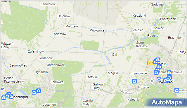 mapa Gałkówek-Parcela, Gałkówek-Parcela na mapie Targeo