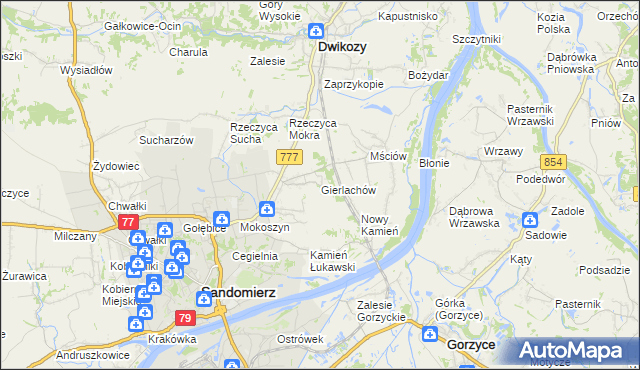 mapa Gierlachów, Gierlachów na mapie Targeo