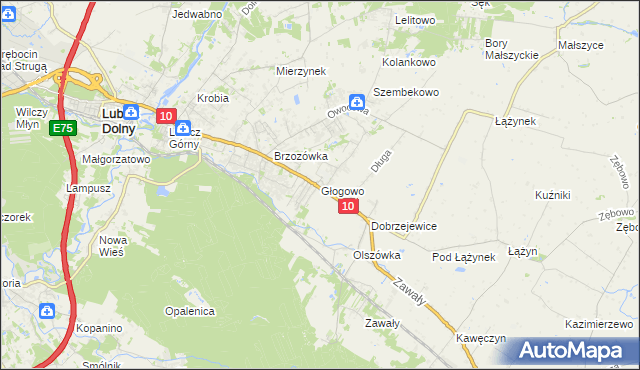 mapa Głogowo, Głogowo na mapie Targeo