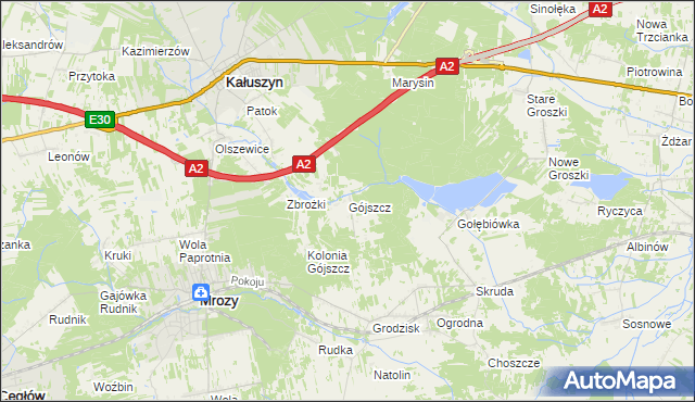 mapa Gójszcz, Gójszcz na mapie Targeo