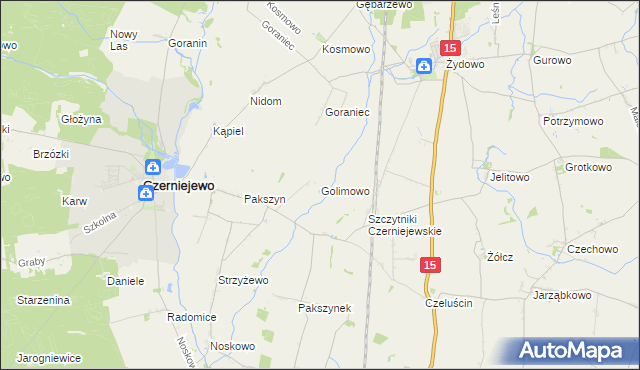 mapa Golimowo, Golimowo na mapie Targeo