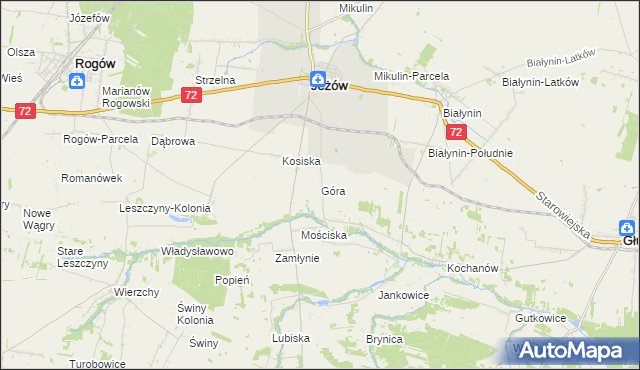 mapa Góra gmina Jeżów, Góra gmina Jeżów na mapie Targeo