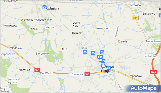 mapa Góra gmina Tarnowo Podgórne, Góra gmina Tarnowo Podgórne na mapie Targeo