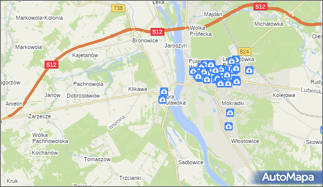 mapa Góra Puławska, Góra Puławska na mapie Targeo