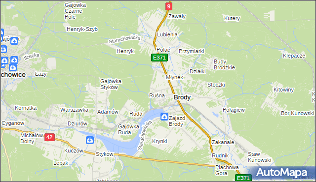 mapa Górki k. Młynka, Górki k. Młynka na mapie Targeo