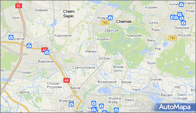 mapa Gorzów, Gorzów na mapie Targeo