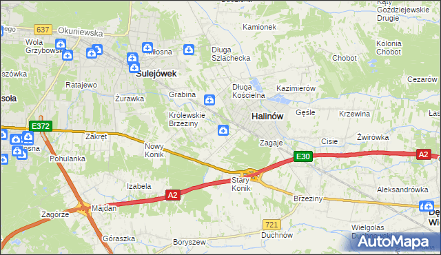 mapa Hipolitów gmina Halinów, Hipolitów gmina Halinów na mapie Targeo