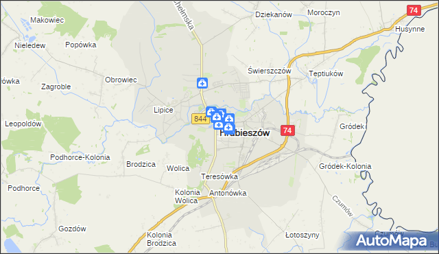 mapa Hrubieszów, Hrubieszów na mapie Targeo