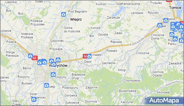 mapa Inwałd, Inwałd na mapie Targeo