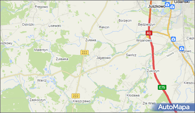 mapa Jagatowo, Jagatowo na mapie Targeo