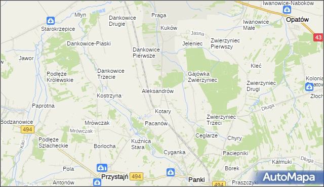 mapa Janiki, Janiki na mapie Targeo