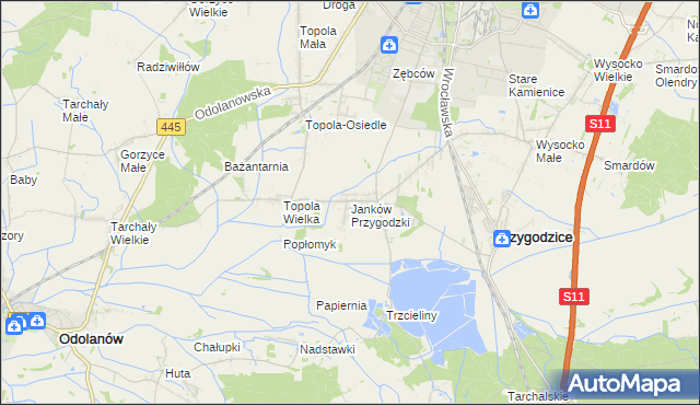 mapa Janków Przygodzki, Janków Przygodzki na mapie Targeo