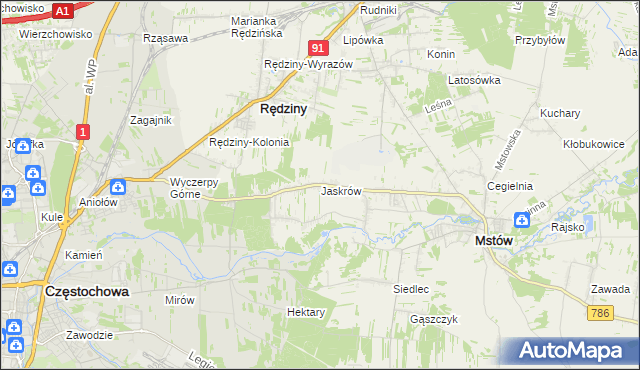 mapa Jaskrów, Jaskrów na mapie Targeo