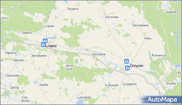 mapa Jastrzębie gmina Drzycim, Jastrzębie gmina Drzycim na mapie Targeo