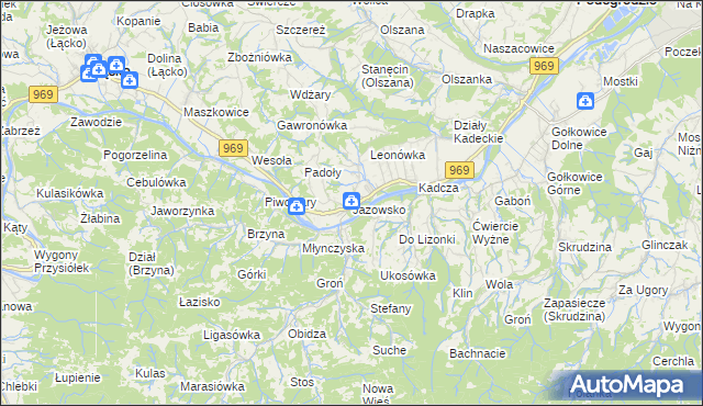 mapa Jazowsko, Jazowsko na mapie Targeo