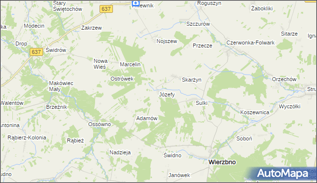 mapa Józefy, Józefy na mapie Targeo