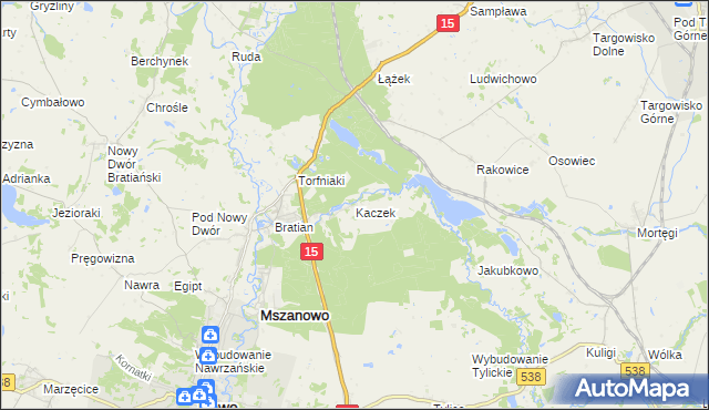 mapa Kaczek, Kaczek na mapie Targeo