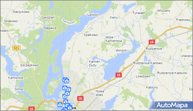 mapa Kamień Mały gmina Iława, Kamień Mały gmina Iława na mapie Targeo