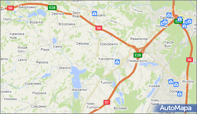 mapa Karczemki gmina Szemud, Karczemki gmina Szemud na mapie Targeo
