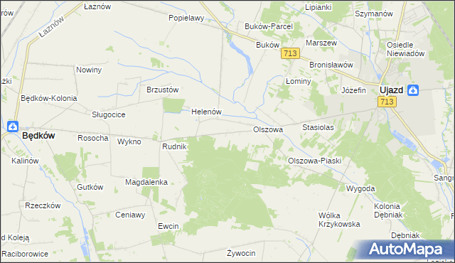 mapa Kolonia Olszowa, Kolonia Olszowa na mapie Targeo