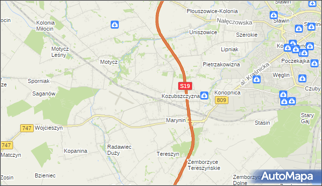 mapa Kozubszczyzna, Kozubszczyzna na mapie Targeo