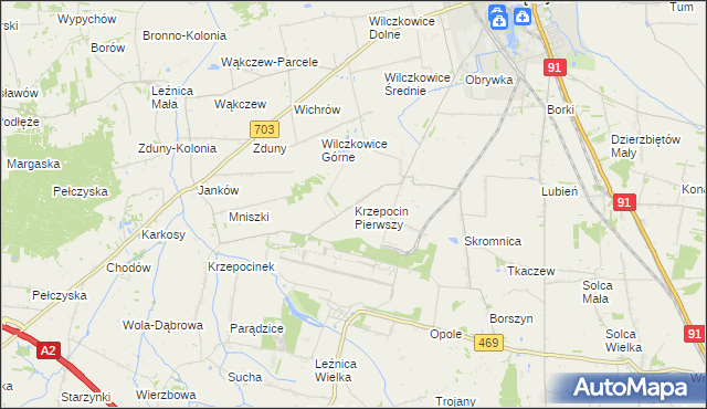 mapa Krzepocin Pierwszy, Krzepocin Pierwszy na mapie Targeo