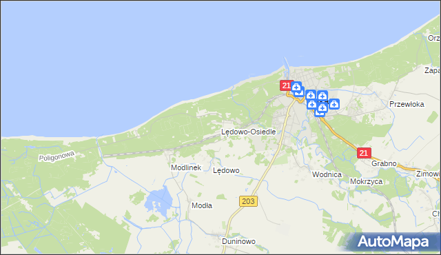 mapa Lędowo-Osiedle, Lędowo-Osiedle na mapie Targeo