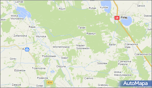 mapa Majdan Sobolewski, Majdan Sobolewski na mapie Targeo