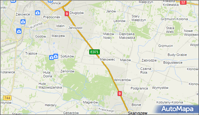 mapa Makowiec, Makowiec na mapie Targeo