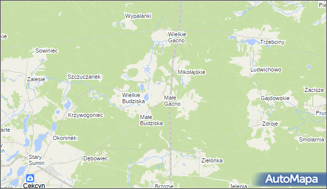 mapa Małe Gacno, Małe Gacno na mapie Targeo