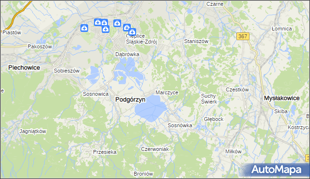 mapa Marczyce, Marczyce na mapie Targeo