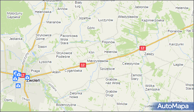 mapa Michalin gmina Zwoleń, Michalin gmina Zwoleń na mapie Targeo