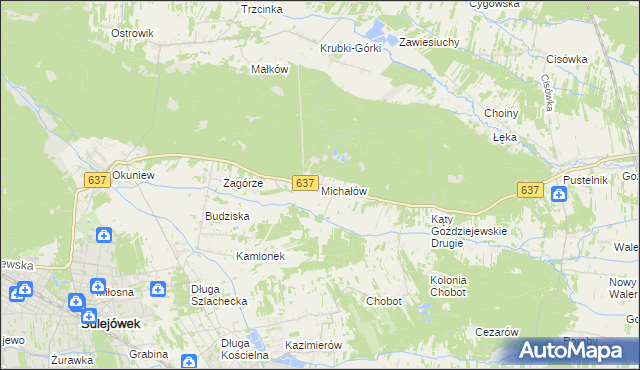 mapa Michałów gmina Halinów, Michałów gmina Halinów na mapie Targeo