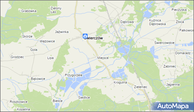 mapa Miejsce gmina Świerczów, Miejsce gmina Świerczów na mapie Targeo