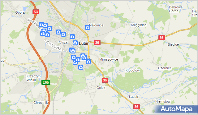 mapa Miroszowice, Miroszowice na mapie Targeo