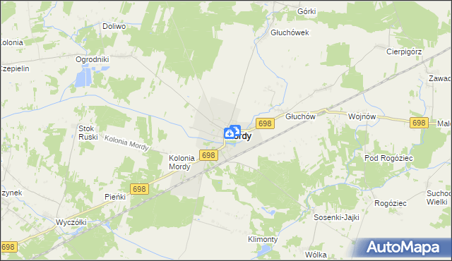 mapa Mordy, Mordy na mapie Targeo