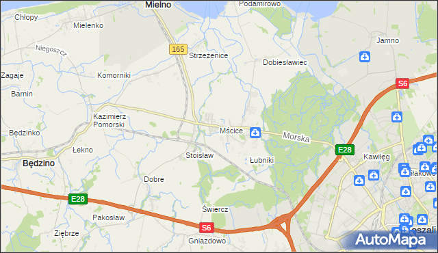 mapa Mścice, Mścice na mapie Targeo