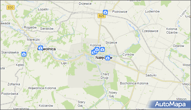 mapa Nałęczów powiat puławski, Nałęczów powiat puławski na mapie Targeo