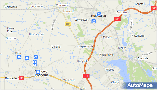 mapa Napachanie, Napachanie na mapie Targeo