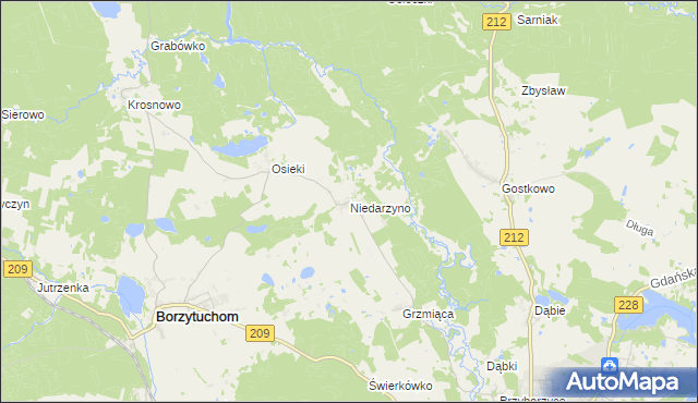 mapa Niedarzyno, Niedarzyno na mapie Targeo