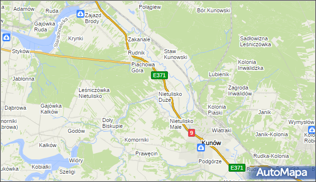 mapa Nietulisko Duże, Nietulisko Duże na mapie Targeo