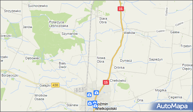 mapa Nowa Obra gmina Koźmin Wielkopolski, Nowa Obra gmina Koźmin Wielkopolski na mapie Targeo