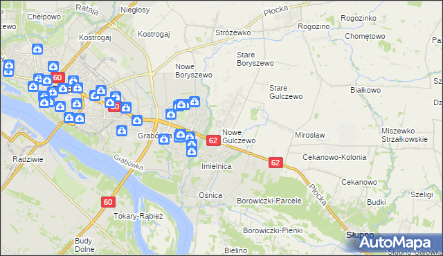 mapa Nowe Gulczewo, Nowe Gulczewo na mapie Targeo