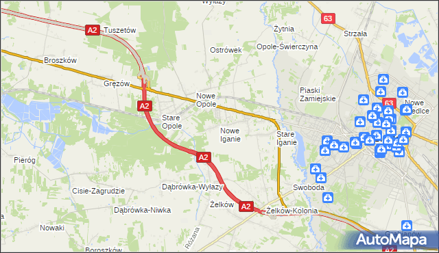 mapa Nowe Iganie, Nowe Iganie na mapie Targeo