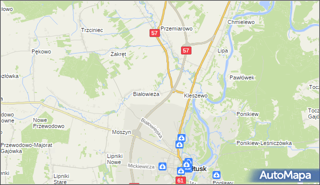 mapa Olszak gmina Pułtusk, Olszak gmina Pułtusk na mapie Targeo
