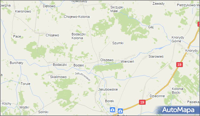 mapa Olszewo gmina Boćki, Olszewo gmina Boćki na mapie Targeo