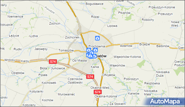 mapa Opatów, Opatów na mapie Targeo