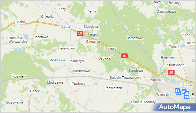 mapa Osówka gmina Sierpc, Osówka gmina Sierpc na mapie Targeo