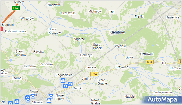 mapa Pasek gmina Klembów, Pasek gmina Klembów na mapie Targeo