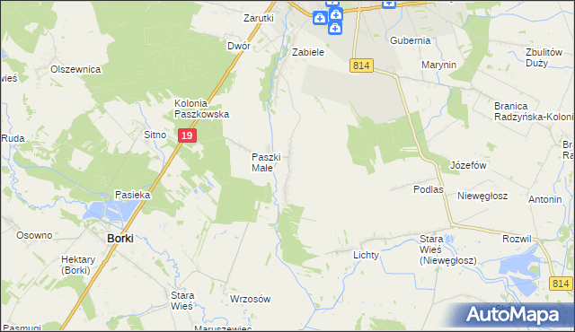 mapa Paszki Duże, Paszki Duże na mapie Targeo